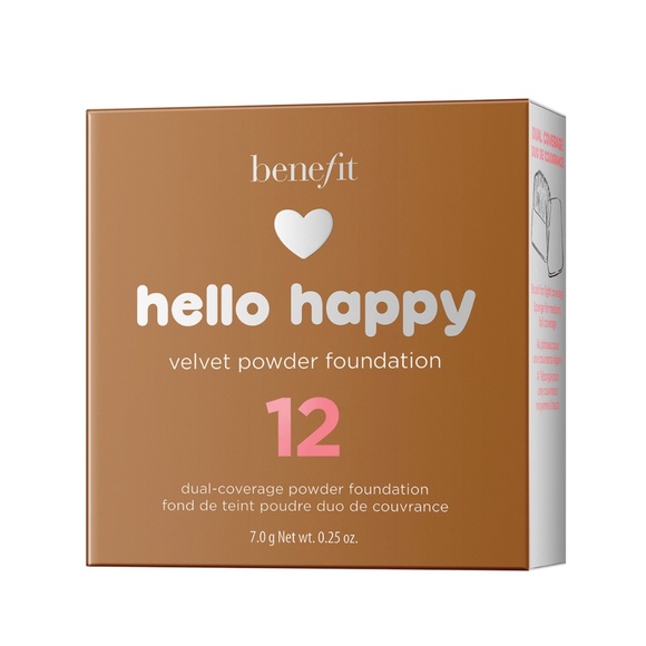 NEW! BENEFIT Hello Happy Velvet Powder Foundation 12 - DARK WARM - Picture 1 of 5